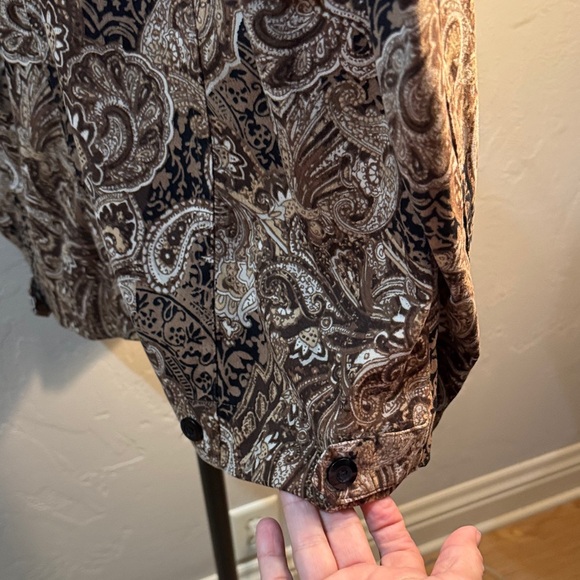 Christopher & Banks Brown Paisley jacket/top Size Medium A003 - Picture 6 of 9